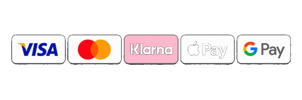 Visa, Mastercard, Klarna, Apple Pay, Google Pay