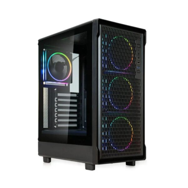 Case Kolink AM2 ARGB Midi-Tower ATX Vetro Temperato Nero