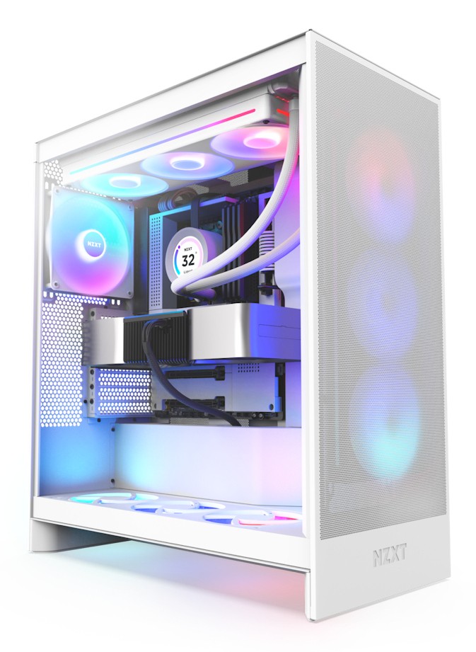 Case NZXT H7 Flow 2024 RGB Midi Tower Vetro Temperato Bianco Case NZXT H7 Flow 2024 RGB Midi Tower Vetro Temperato Bianco