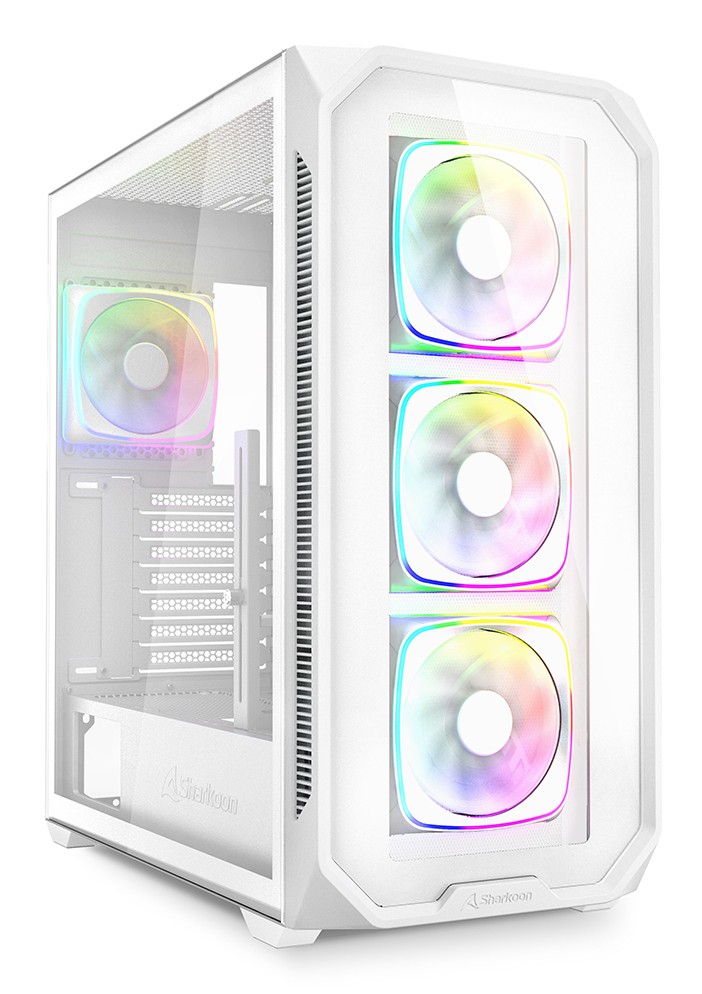 Case SHARKOON AK5G RGB Midi Tower ATX Vetro Temperato Bianco Case SHARKOON AK5G RGB Midi Tower ATX Vetro Temperato Bianco