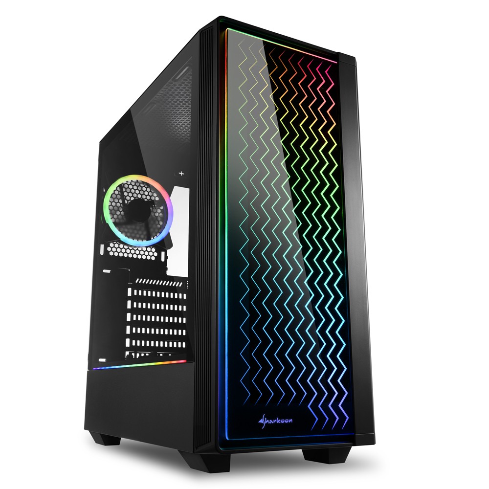 Case Sharkoon RGB LIT 200 Nero Pannello Frontale e Laterale In Vetro Temperato Midi Tower Case Sharkoon RGB LIT 200 Nero Pannello Frontale e Laterale In Vetro Temperato Midi Tower