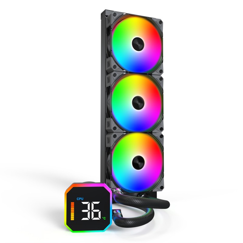 Dissipatore a Liquido Montech HyperFlow Digital LCD RGB 360mm Nero Dissipatore a Liquido Montech HyperFlow Digital LCD RGB 360mm Nero