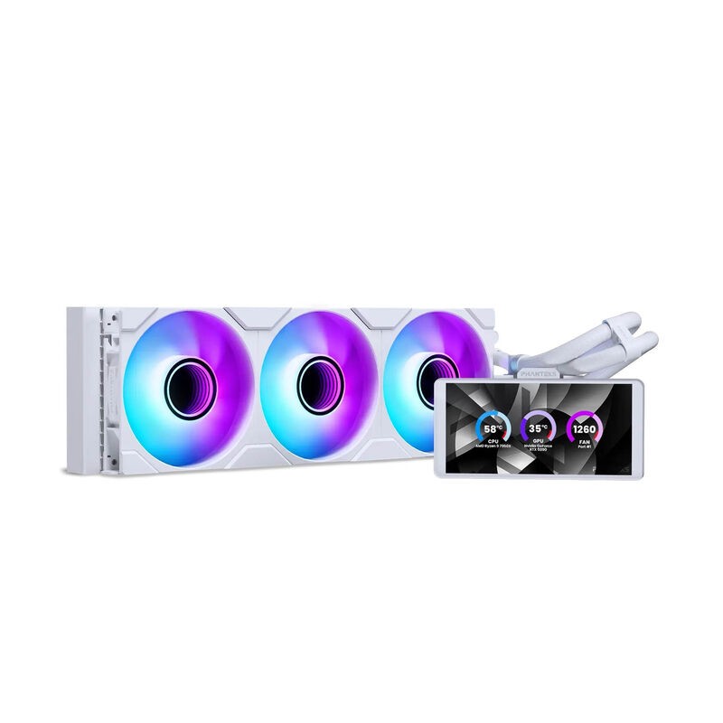 Dissipatore a Liquido Phanteks Glacier One 360M25 LCD 6" RGB 360mm Bianco Dissipatore a Liquido Phanteks Glacier One 360M25 LCD 6" RGB 360mm Bianco