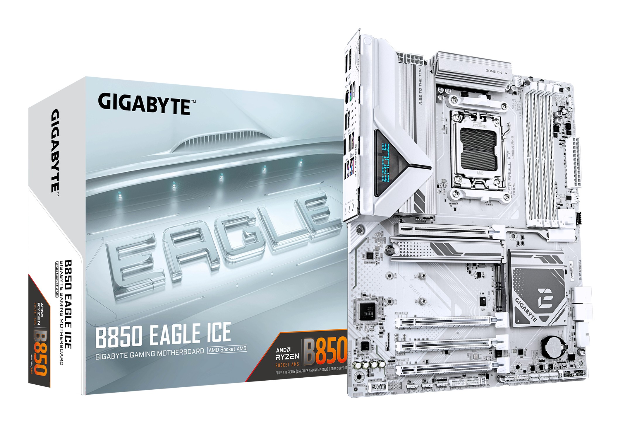 Scheda Madre Gigabyte GA-B850 EAGLE ICE ATX DDR5 Socket AM5 Bianco Scheda Madre Gigabyte GA-B850 EAGLE ICE ATX DDR5 Socket AM5 Bianco