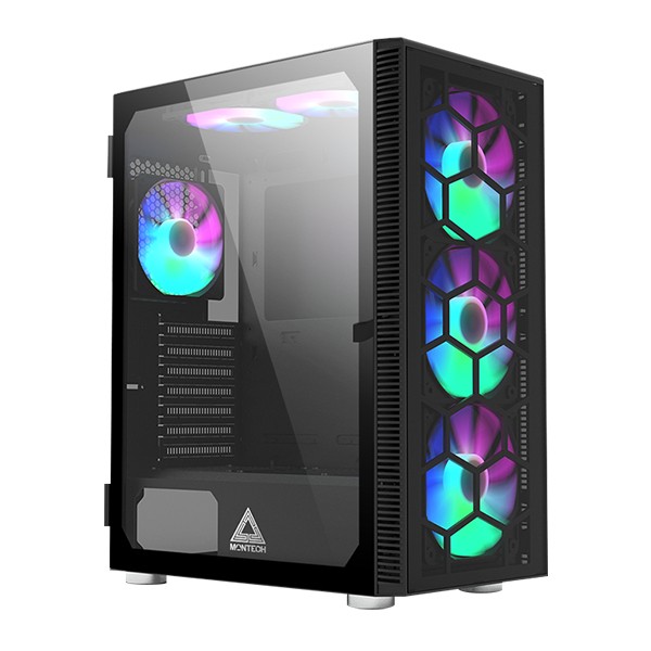 Case Montech X3 Glass Midi-Tower RGB Vetro Temperato Nero Case Montech X3 Glass Midi-Tower RGB Vetro Temperato Nero