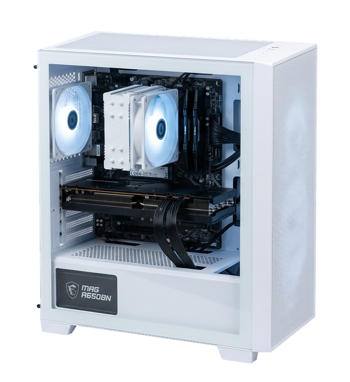 PC Precision SHOGUN — variante PC Precision SHOGUN – AMD Radeon RX 9060 XT 8GB, Bianco