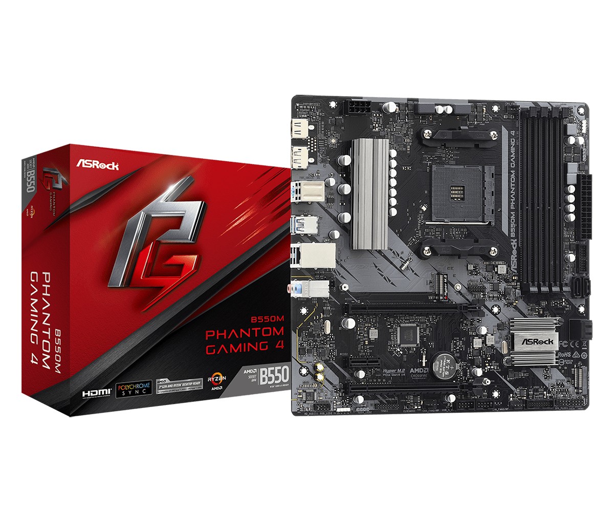 Scheda Madre ASROCK B550M Phantom Gaming 4 socket AM4 Scheda Madre ASROCK B550M Phantom Gaming 4 socket AM4