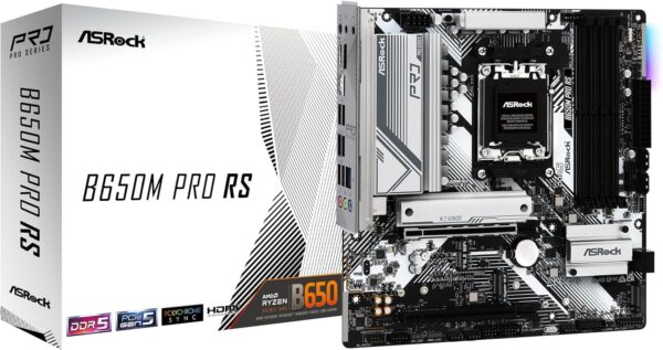 Scheda Madre ASRock B650M Pro RS AMD AM5 DDR5 Micro ATX Argento