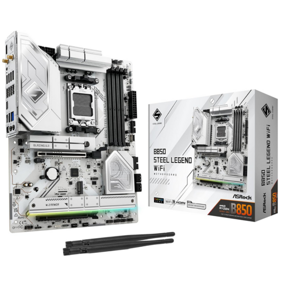 Scheda Madre ASROCK B850 Steel Legend WIFI Socket AM5 DDR5 ATX Bianco