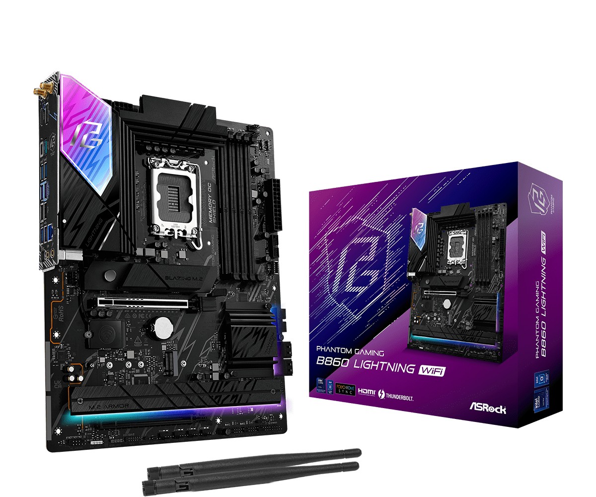 Scheda Madre ASROCK B860 Phantom Gaming Lightning WIFI LGA 1851 DDR5 ATX Scheda Madre ASROCK B860 Phantom Gaming Lightning WIFI LGA 1851 DDR5 ATX