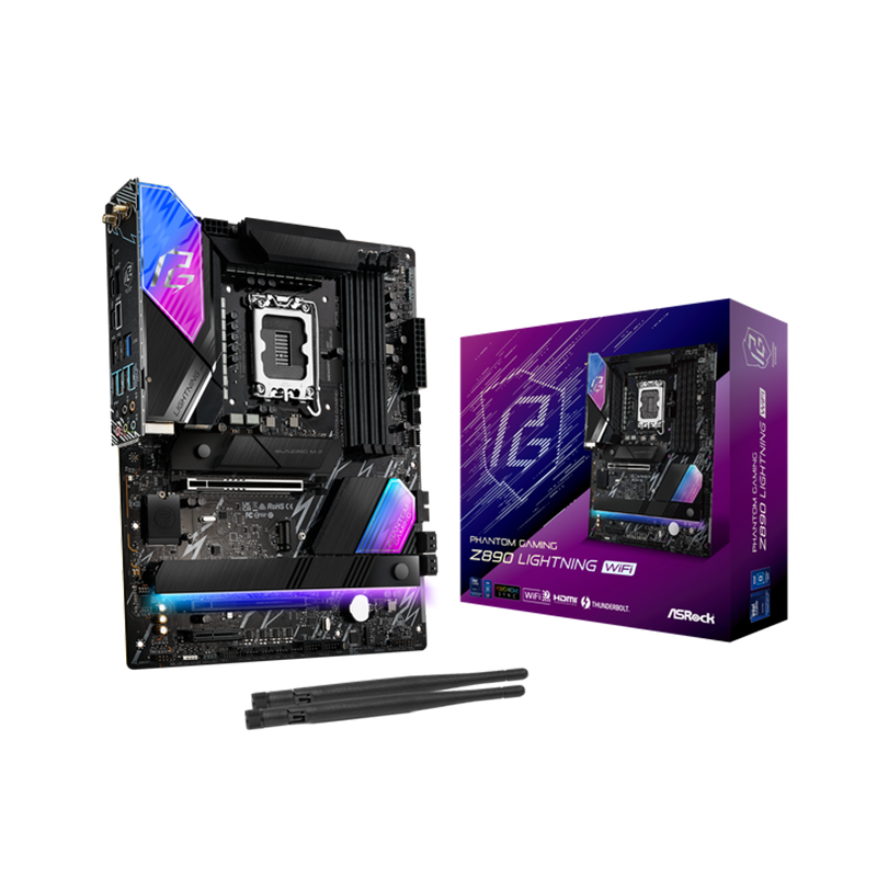 Scheda Madre ASRock Z890 Lightning Phantom Gaming WIFI LGA1851 ATX DDR5Nero Scheda Madre ASRock Z890 Lightning Phantom Gaming WIFI LGA1851 ATX DDR5Nero
