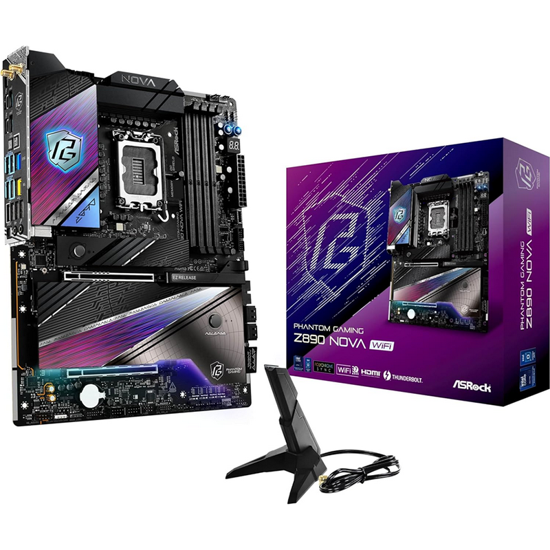 Scheda Madre ASRock Z890 Nova Phantom Gaming WIFI LGA1851 ATX DDR5 Nero Scheda Madre ASRock Z890 Nova Phantom Gaming WIFI LGA1851 ATX DDR5 Nero