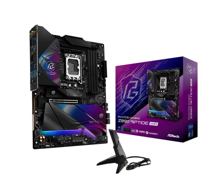 Scheda Madre ASRock Z890 Riptide Phantom Gaming WIFI LGA1851 ATX DDR5 Nero Scheda Madre ASRock Z890 Riptide Phantom Gaming WIFI LGA1851 ATX DDR5 Nero