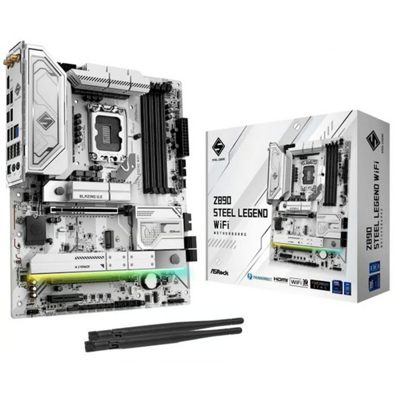 Scheda Madre ASRock Z890 Steel Legend WIFI LGA1851ATX DDR5 Bianco Scheda Madre ASRock Z890 Steel Legend WIFI LGA1851ATX DDR5 Bianco