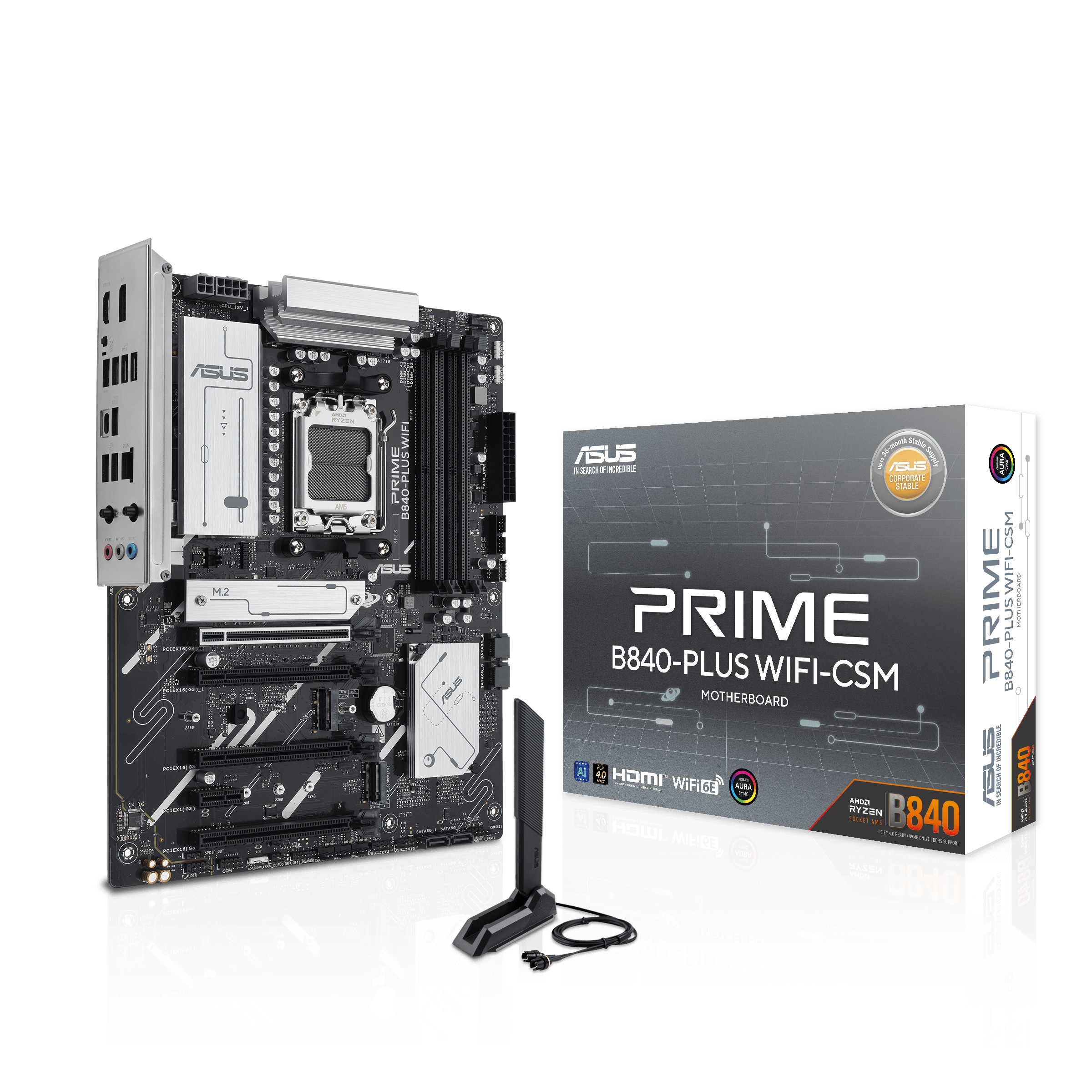 Scheda Madre Asus PRIME B840M Plus WiFi AM5 DDR5 ATX Bianco Scheda Madre Asus PRIME B840M Plus WiFi AM5 DDR5 ATX Bianco