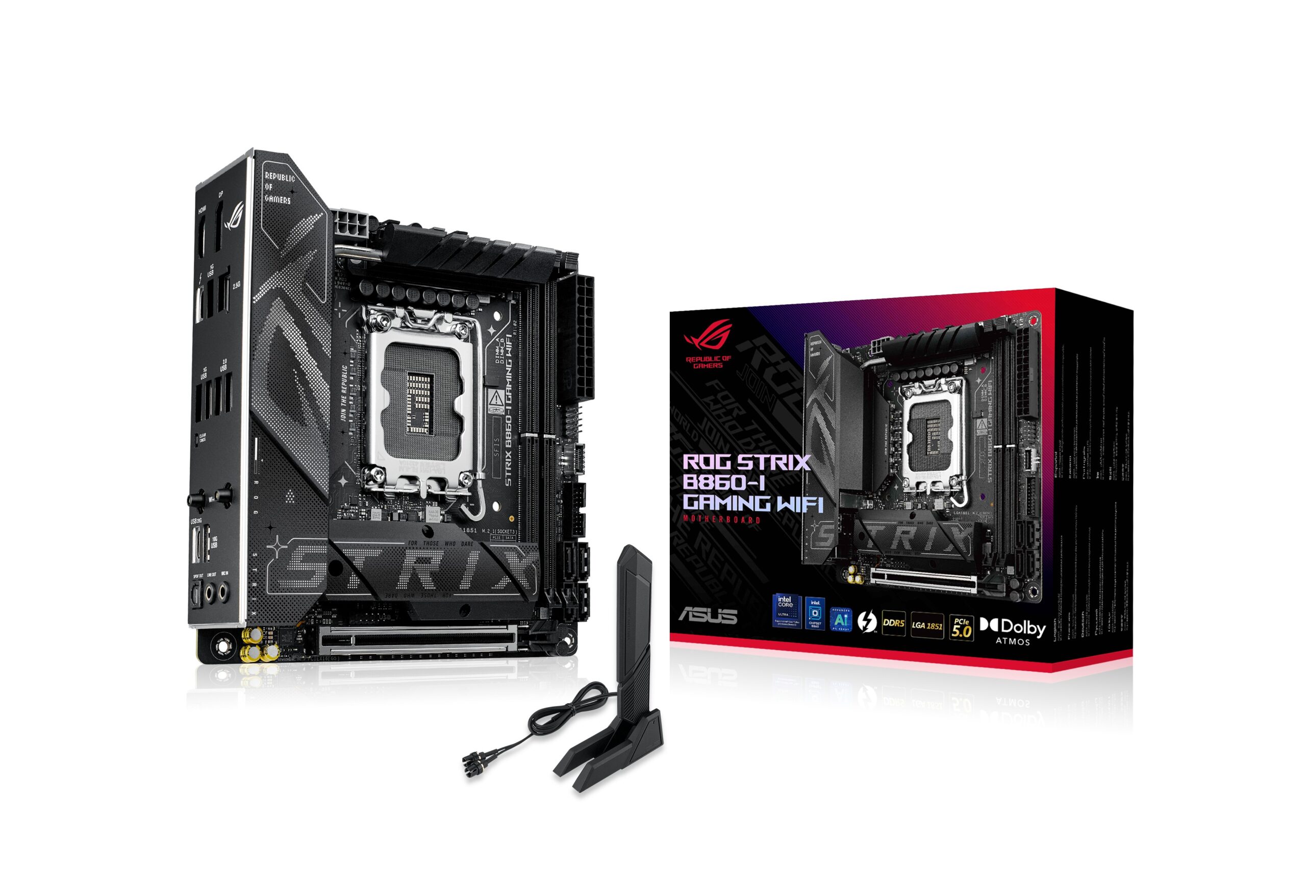Scheda Madre ASUS ROG Strix B860-I Gaming WIFI LGA1851 Mini ITX DDR5 Nero Scheda Madre ASUS ROG Strix B860-I Gaming WIFI LGA1851 Mini ITX DDR5 Nero