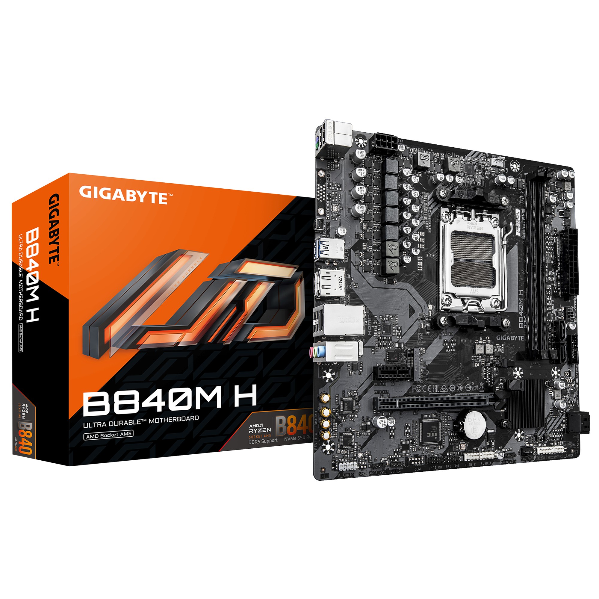Scheda Madre GIGABYTE B840M H AM5 Micro-Atx Nero Scheda Madre GIGABYTE B840M H AM5 Micro-Atx Nero