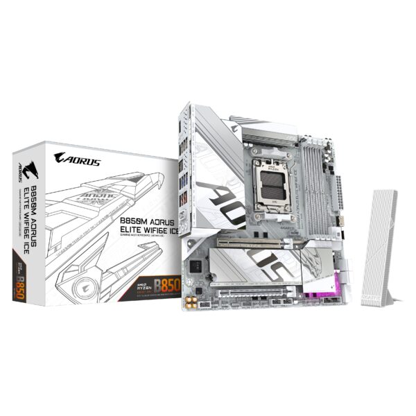 Scheda Madre Gigabyte GA-B850M A ELITE WIFI 6E ICE AM5 DDR5 Micro ATX