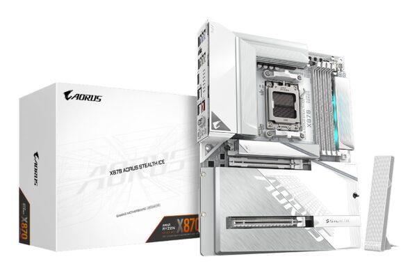 Scheda Madre Gigabyte GA-X870 A STEALTH ICE BTF AM5 DDR5 ATX Bianco