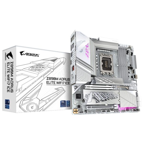 Scheda Madre Gigabyte GA-Z890M A ELITE WIFI 7 ICE LGA 1851 DDR5 Micro ATX