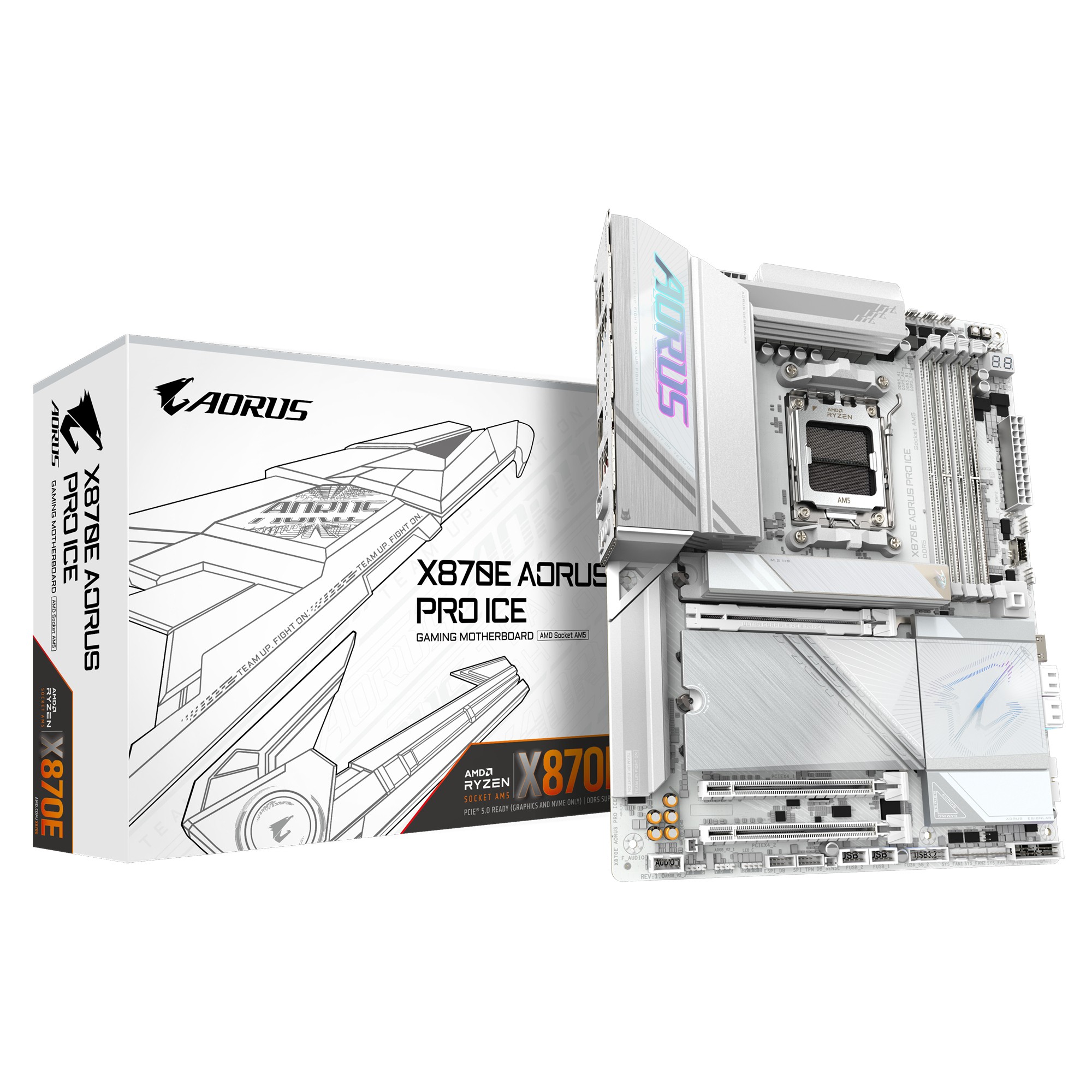 Scheda Madre GIGABYTE X870E AORUS PRO ICE AM5 ATX Scheda Madre GIGABYTE X870E AORUS PRO ICE AM5 ATX