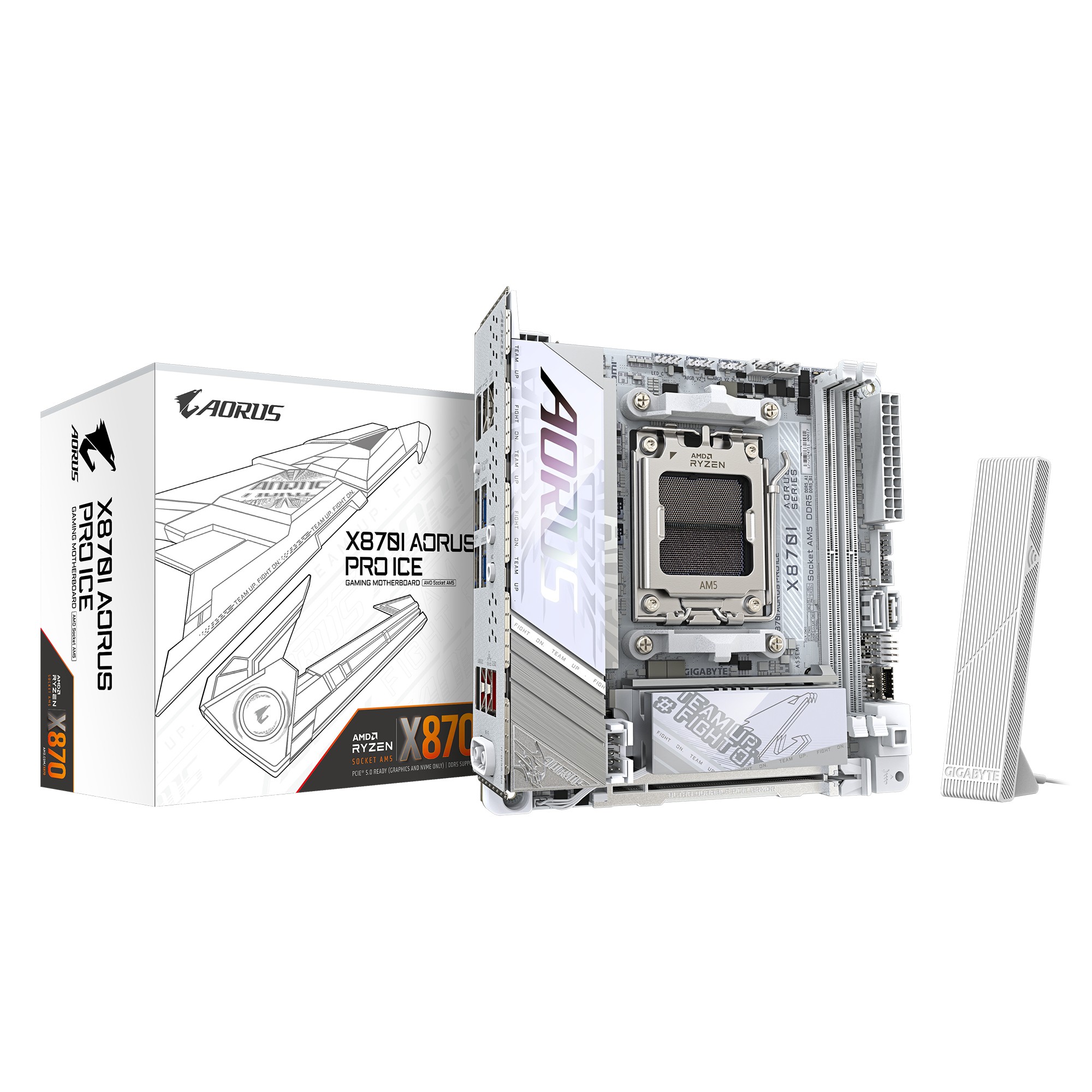 Scheda Madre Gigabyte X870I AORUS Pro ICE AM5 Mini-ITX DDR5 Bianco Scheda Madre Gigabyte X870I AORUS Pro ICE AM5 Mini-ITX DDR5 Bianco
