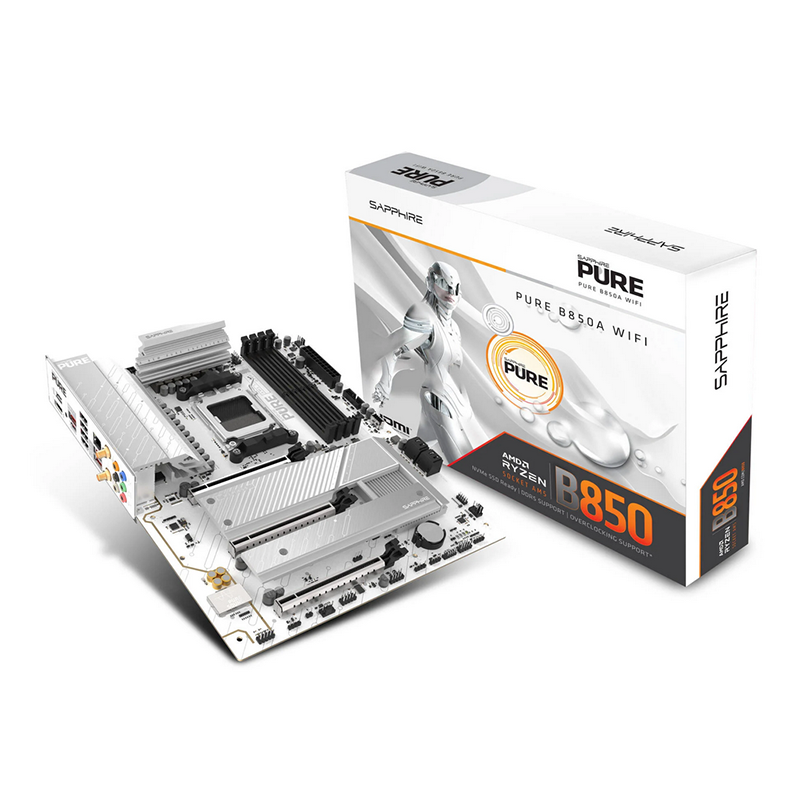 Scheda Madre Sapphire PURE B850A WIFI 7 AMD B850 Socket AM5 ATX Scheda Madre Sapphire PURE B850A WIFI 7 AMD B850 Socket AM5 ATX