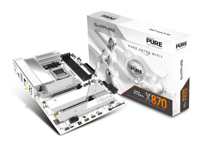 Scheda Madre Sapphire Pure X870A WiFi7 Socket AM5 ATX DDR5 Bianco Scheda Madre Sapphire Pure X870A WiFi7 Socket AM5 ATX DDR5 Bianco