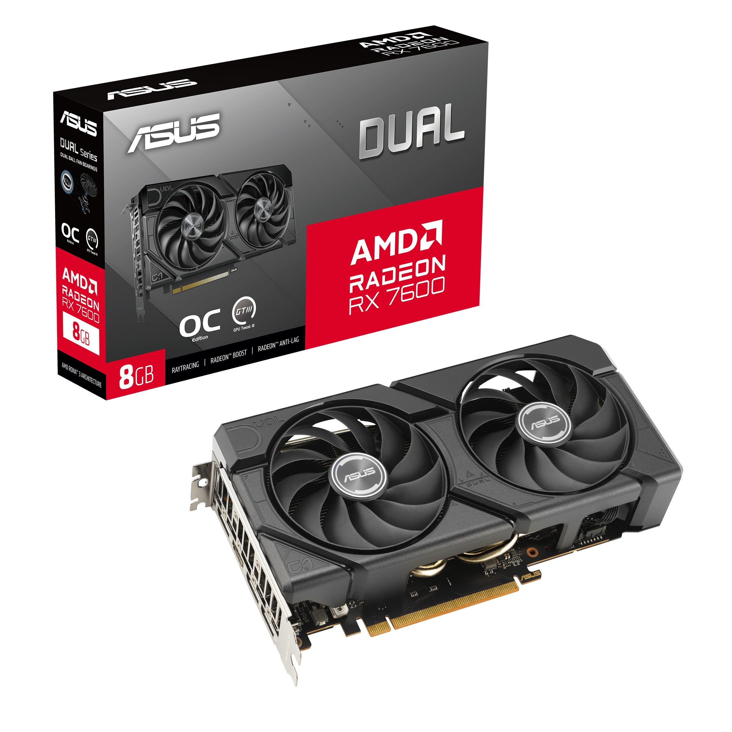 Scheda Video Asus Radeon RX 7600 Dual EVO OC 8GB GDDR6 Nero Scheda Video Asus Radeon RX 7600 Dual EVO OC 8GB GDDR6 Nero