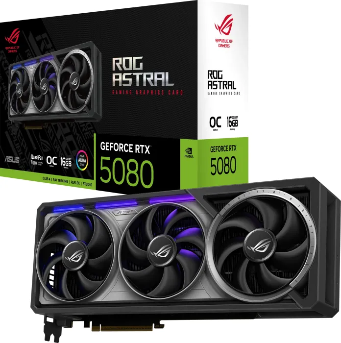 Scheda Video ASUS ROG Astral Nvidia GeForce RTX 5080 OC Edition 16GB GDDR7 Nero Scheda Video ASUS ROG Astral Nvidia GeForce RTX 5080 OC Edition 16GB GDDR7 Nero