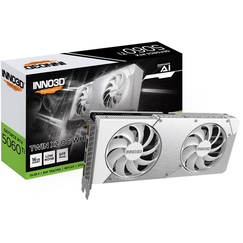 Scheda Video INNO3D GeForce RTX 5060 Ti TWIN X2 OC NVIDIA 16 GB GDDR7 BIANCA Scheda Video INNO3D GeForce RTX 5060 Ti TWIN X2 OC NVIDIA 16 GB GDDR7 BIANCA