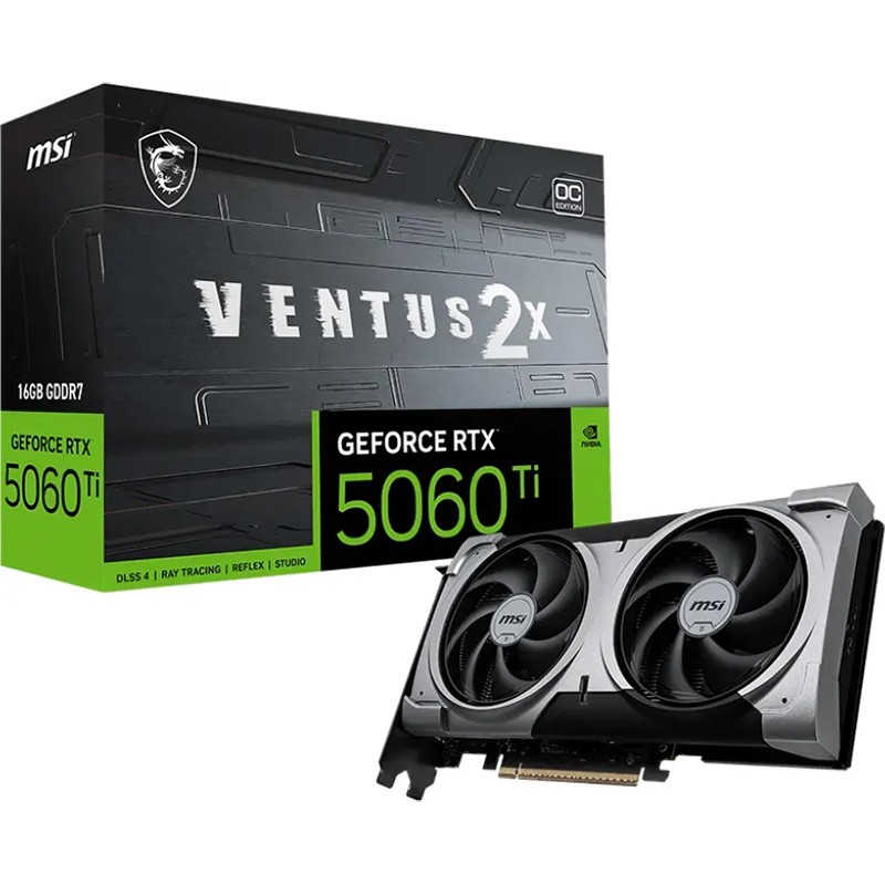 Scheda Video MSI NvidiaGeForce RTX 5060 Ti 16G VENTUS 2X OC Plus 16GB GDDR7 Scheda Video MSI NvidiaGeForce RTX 5060 Ti 16G VENTUS 2X OC Plus 16GB GDDR7