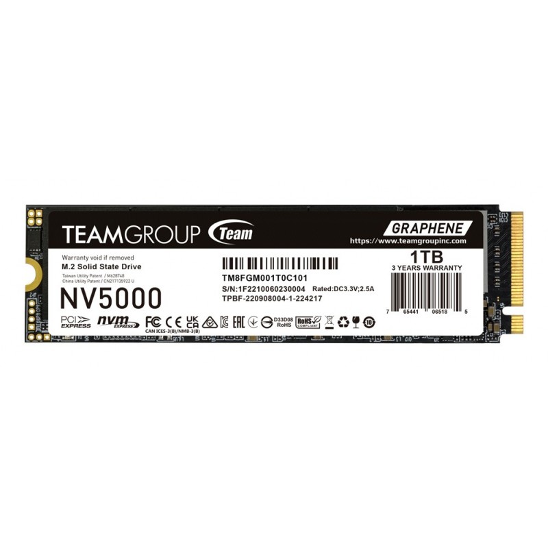 SSD M.2 NVMe TeamGroup NV5000 PCIe 4.0 1TB SSD M.2 NVMe TeamGroup NV5000 PCIe 4.0 1TB