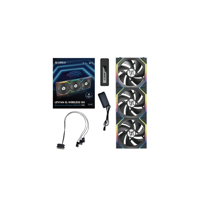 Ventola Lian Li UNI FAN SL ARGB PWM 120 mm Kit da 3 Nero Ventola Lian Li UNI FAN SL ARGB PWM 120 mm Kit da 3 Nero