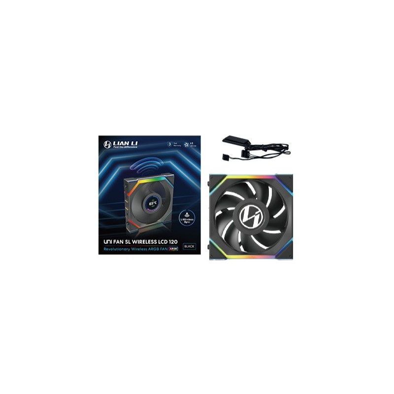 Ventola Lian Li UNI FAN SL Ventola LCD Wireless ARGB PWM 120mm Nero Ventola Lian Li UNI FAN SL Ventola LCD Wireless ARGB PWM 120mm Nero