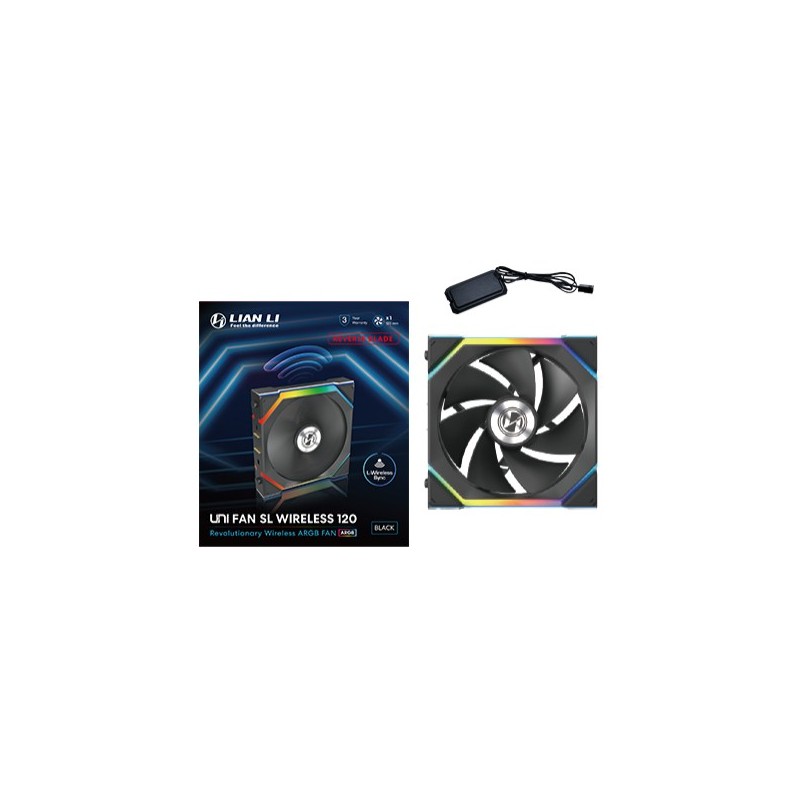 Ventola Lian Li UNI FAN SL Wireless ARGB PWM Lama Inversa Nero 120mm Ventola Lian Li UNI FAN SL Wireless ARGB PWM Lama Inversa Nero 120mm