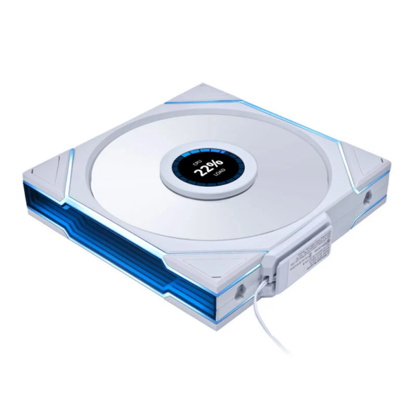 Ventola Lian Li UNI FAN TL Wireless LCD ARGB PWM Lama Inversa 140mm Bianco