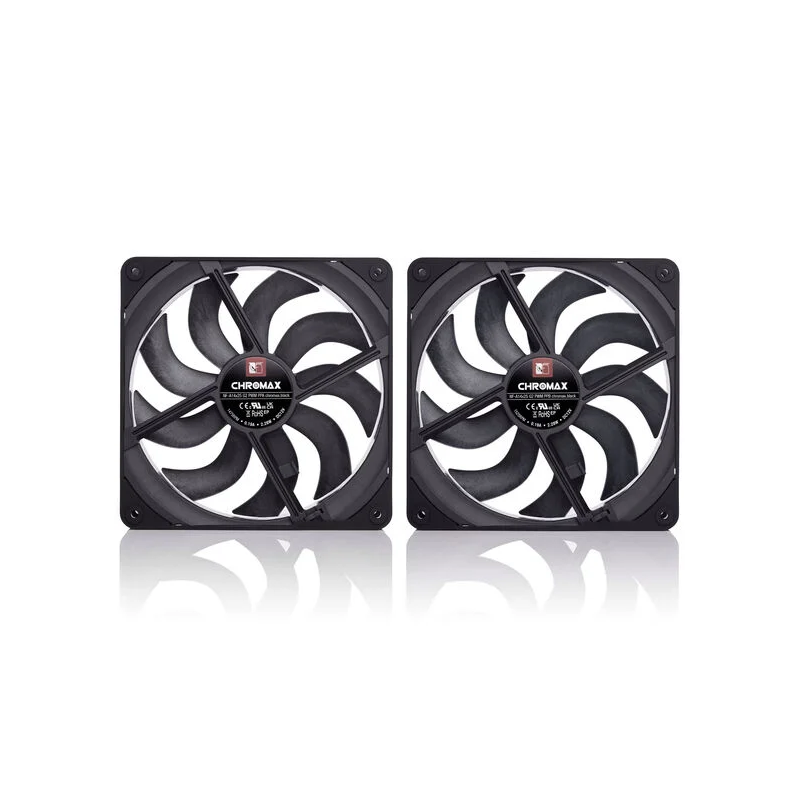 Ventole Noctua NF-A14X25 G2 PWM Sx2-PP chromax.black LCP 140mm Kit Da 2 Nero Ventole Noctua NF-A14X25 G2 PWM Sx2-PP chromax.black LCP 140mm Kit Da 2 Nero